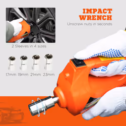 DURHAND 5 Ton 12V Automatic Car Jack Kit, Impact Wrench, Case for Emergency Tyre