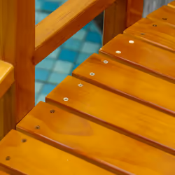 Outsunny Garden Bridge with Safety Railings for Pond Creek Stream, Brown - Additional view 7