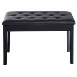 HOMCOM Classic Piano Bench Padded Seat Makeup Stool Solid Wood Wooden Black - Additional view 6