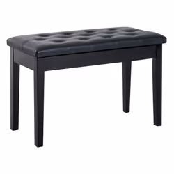 HOMCOM Classic Piano Bench Padded Seat Makeup Stool Solid Wood Wooden Black - Additional view 7