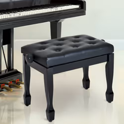 HOMCOM Faux Leather Piano Stool Height Adjustable Seat Keyboard Bench Black - Additional view 4