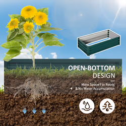 Outsunny Raised Garden Bed Elevated Planter Box for Flowers Green