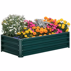 Outsunny Raised Garden Bed Elevated Planter Box for Flowers Green - Additional view 7