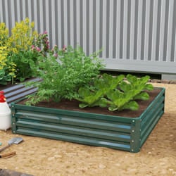 Outsunny Raised Garden Bed Metal Patio Backyard Flower Vegetable Planter Green