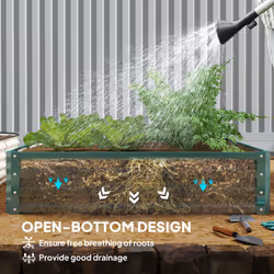 Outsunny Raised Garden Bed Metal Patio Backyard Flower Vegetable Planter Green - Additional view 5