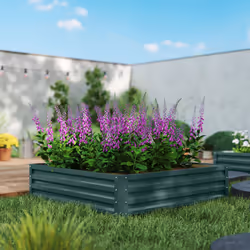 Outsunny Raised Garden Bed Metal Patio Backyard Flower Vegetable Planter Green - Additional view 7