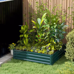 Outsunny Raised Garden Bed Metal Patio Backyard Flower Vegetable Planter Green - Additional view 8