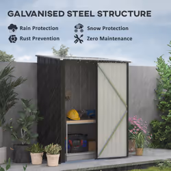 Outsunny Outdoor Storage Shed w/ Lockable Door for Garden, Black - Additional view 6