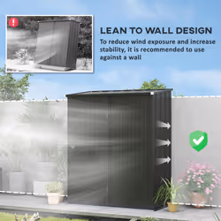 Outsunny Outdoor Storage Shed w/ Lockable Door for Garden, Black - Additional view 8