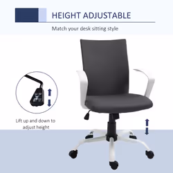 Vinsetto Home Office Linen Chair Swivel Computer Desk Task Chair, Dark Grey