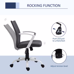 Vinsetto Home Office Linen Chair Swivel Computer Desk Task Chair, Dark Grey