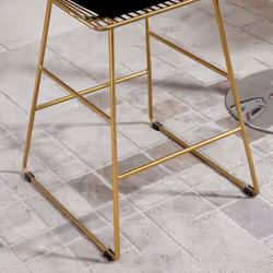 HOMCOM Modern Counter Height Bar Stools Set of 2 pcs Wire Metal Barstools - Additional view 6
