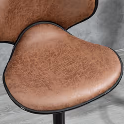HOMCOM Bar Stool Set of 2 Microfiber Cloth Adjustable Armless Chairs Brown - Additional view 5