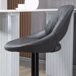 HOMCOM Barstools Set of 2 Adjustable Swivel Height Gas Lift PU Leather Chairs - Additional view 6
