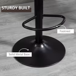 HOMCOM Set Of 2 Microfibre Retro Tub Bar Stools Metal Frame Footrest Seat Brown - Additional view 4