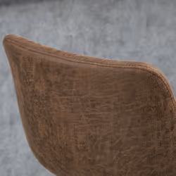 HOMCOM Set Of 2 Microfibre Retro Tub Bar Stools Metal Frame Footrest Seat Brown - Additional view 5