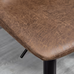 HOMCOM Set Of 2 Microfibre Retro Tub Bar Stools Metal Frame Footrest Seat Brown - Additional view 6