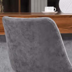 HOMCOM Set Of 2 Microfibre Retro Tub Bar Stools Metal Frame Footrest Seat Grey - Additional view 6