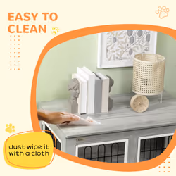 PawHut Dog Crate Furniture, Dog Crate End Table w/ Soft Cushion, Double Door - Additional view 6