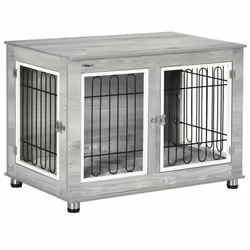 PawHut Dog Crate Furniture, Dog Crate End Table w/ Soft Cushion, Double Door - Additional view 8