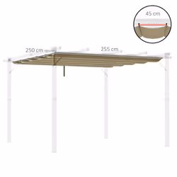 Outsunny Pergola Shade Cover Replacement Canopy for 3 x 3(m) Pergola, Tan - Additional view 4
