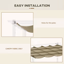 Outsunny Pergola Shade Cover Replacement Canopy for 3 x 3(m) Pergola, Tan - Additional view 6