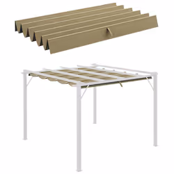 Outsunny Pergola Shade Cover Replacement Canopy for 3 x 3(m) Pergola, Tan - Additional view 8