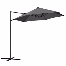 Outsunny 2.5M Offset Roma Patio Umbrella W/ 360-Degree Rotation, Dark Grey - Additional view 8