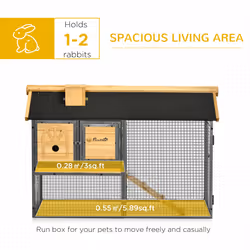 PawHut Rabbit Hutch Outdoor Bunny Cage w/ Run, Removable Tray, 120 x 55.5 x 80cm