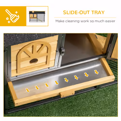 PawHut Rabbit Hutch Outdoor Bunny Cage w/ Run, Removable Tray, 120 x 55.5 x 80cm - Additional view 4