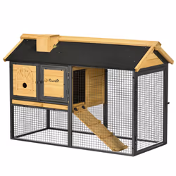 PawHut Rabbit Hutch Outdoor Bunny Cage w/ Run, Removable Tray, 120 x 55.5 x 80cm - Additional view 8