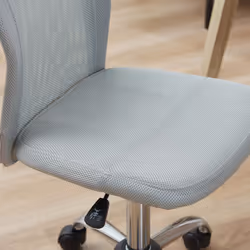 Vinsetto Armless Office Chair with Adjustable Height Mesh Back Wheels Grey - Additional view 5