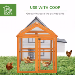 PawHut Chicken Run, Wooden Chicken Coop w/ Combinable Design - Orange