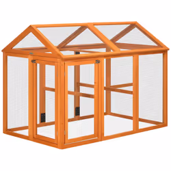 PawHut Chicken Run, Wooden Chicken Coop w/ Combinable Design - Orange - Additional view 8