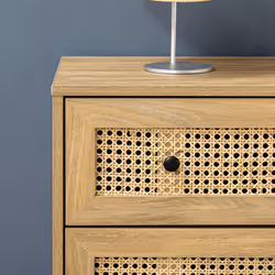 HOMCOM Chest of Drawers, 4 Drawer Unit Storage Organiser with Rattan Element - Additional view 5