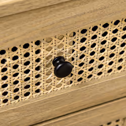 HOMCOM Chest of Drawers, 4 Drawer Unit Storage Organiser with Rattan Element - Additional view 7