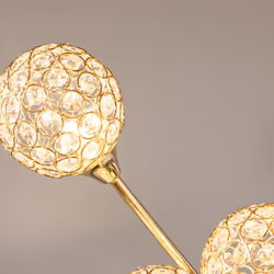 HOMCOM Modern Floor Lamp w/ K9 Crystal Shade, 5 Light, for Living Room, Gold - Additional view 6