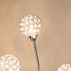 HOMCOM Modern Floor Lamp w/ K9 Crystal Shade, 5 Light, for Living Room, Silver - Additional view 6