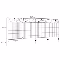Outsunny Decorative Garden Fencing 4PCs 43in x 11.5ft Metal Border Edging - Additional view 7