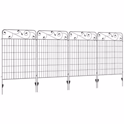 Outsunny Decorative Garden Fencing 4PCs 43in x 11.5ft Metal Border Edging - Additional view 8