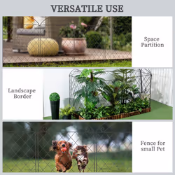 Outsunny 4PCs Decorative Garden Fencing 43in x 11.5ft Metal Border Edging - Additional view 4