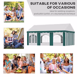 Outsunny 6 x 4m Marquee Gazebo, Party Tent with Sides and Double Doors