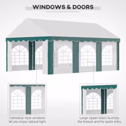 Outsunny 6 x 4m Marquee Gazebo, Party Tent with Sides and Double Doors