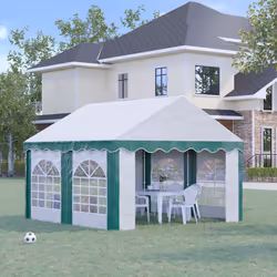 Outsunny 4 x 4m Marquee Gazebo, Party Tent with Sides and Double Doors