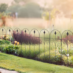 Outsunny Decorative Garden Fencing 8PCs 44in x 12.5ft Metal Border Edging