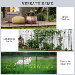 Outsunny Decorative Garden Fencing 8PCs 44in x 12.5ft Metal Border Edging - Additional view 4