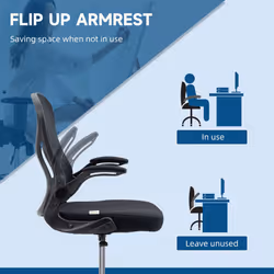 Vinsetto Draughtsman Chair Tall Office Chair w/ Adjustable Footrest Ring Black - Additional view 5