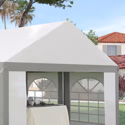 Outsunny 4 x 4m Party Tent, Marquee Gazebo with Sides, Windows and Double Doors - Additional view 6
