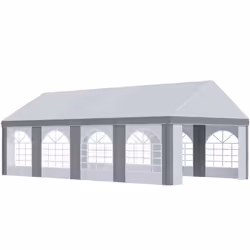 Outsunny 8 x 4m Party Tent, Marquee Gazebo with Sides, Windows and Double Doors - Additional view 8