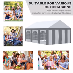 Outsunny 6 x 4m Party Tent, Marquee Gazebo with Sides, Windows and Double Doors